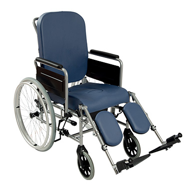 Padded easy commode - 600 mm wheels
