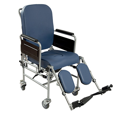 Padded easy commode - 100 mm wheels